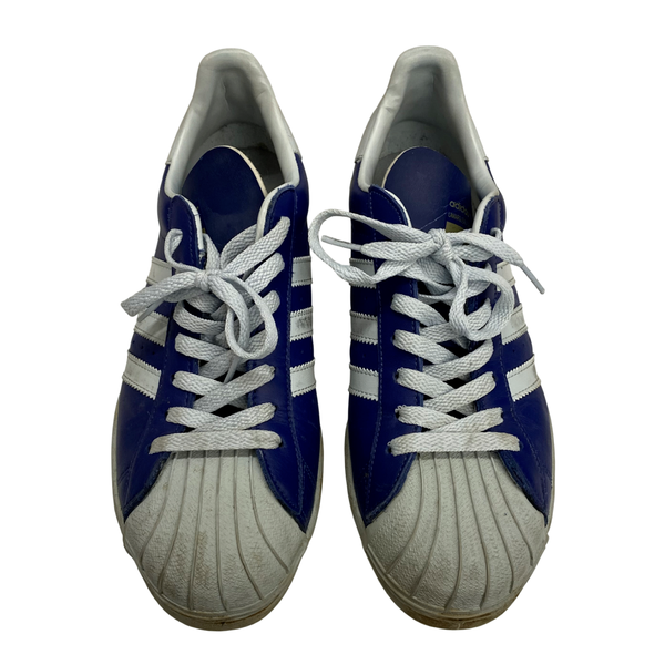 【曜日割引対象外】 アディダス adidas 90's 96年製 スーパースター メンズ靴 スニーカー ブルー 26.5cmサイズ 201-shoes1514 VB