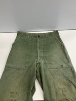 ミリタリー Military 40's~50's 40～50年代 US ARMY M-47 HBT 米軍 ベイカーパンツ アジャスター VINTAGE ヴィンテージ カーゴパンツ カーキ - 101MB-713