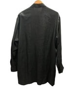 ヨウジヤマモト YOHJI YAMAMOTO POUR HOMME プールオム 18SS LINEN CLOTH TOPPER SHIRT リネンクロス　トッパーシャツ HW-B46-325 1 長袖シャツ ブラック Sサイズ 101MT-3134