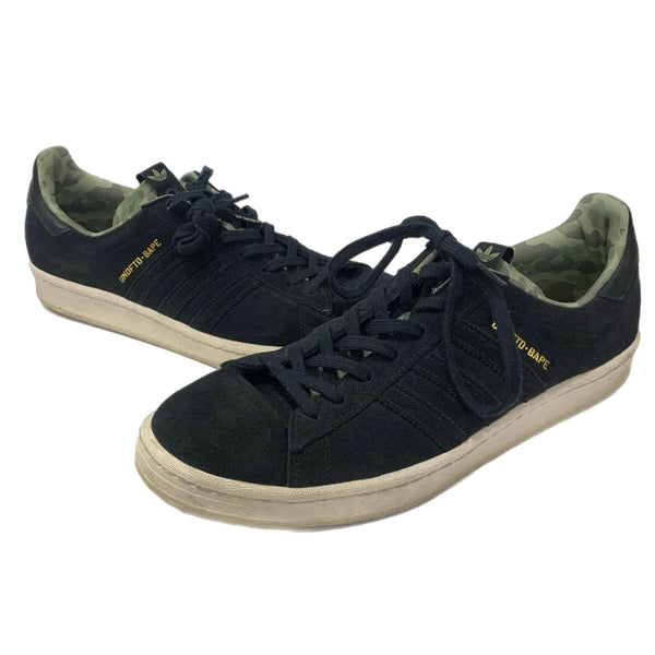 アベイシングエイプ A BATHING APE アンディーフィーデット × アディダス キャンパス 80s トリプルコラボ Q34750  メンズ靴 スニーカー ブラック 29cmサイズ 201-shoes1326