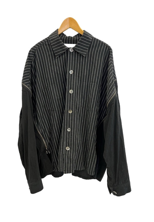 ファセッタズム FACETASM STRIPED ZIPPER SHIRT ストライプ ジッパー シャツ MIMI-SH-U03 サイズ4 長袖シャツ ブラック 101MT-4987