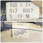 【曜日割引対象外】 リーバイス Levi's 70's 517 オレンジタブ USA製 ブーツカット 517-0917 デニム ブルー W32 L36サイズ 201MB-1180 VB