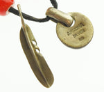 アリゾナフリーダム ARIZONA FREEDOM 極小 赤ビーズ チェーン ネックレス フェザートップ ペンダントトップ K18 メンズジュエリー・アクセサリー インディアンジュエリー ネックレス・ペンダント レッド 103G-124