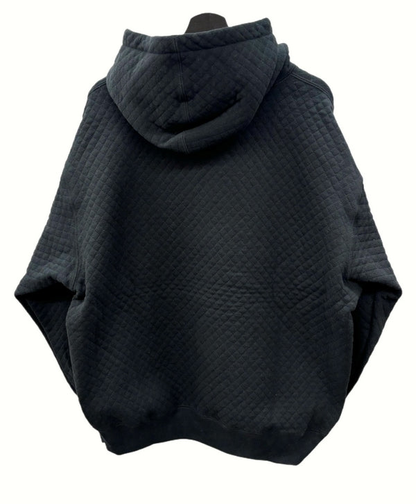 シュプリーム SUPREME 23SS Micro Quilted Hooded Sweatshirt マイクロ キルテッド フーディー スウェット パーカー 黒 パーカ ロゴ ブラック XLサイズ 104MT-1097