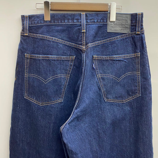 【曜日割引対象外】 リーバイス Levi's WIDE PLEAT CROP バギー ワイドパンツ blue tab デニム ブルー W32サイズ 201MB-856 VB