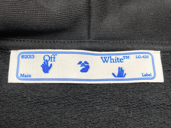 オフホワイト OFF-WHITE 21AW DEGRADE ARROW SLIM デグレイド アロー スリム フーディ パーカー 黒 パーカ ロゴ ブラック Lサイズ 104MT-2010