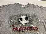 US US古着 90's～00's disney vintage The Nightmare Before Christmas ディズニー ナイトメア・ビフォア・クリスマス ONE SIZE Tシャツ グレー フリーサイズ 101MT-3412