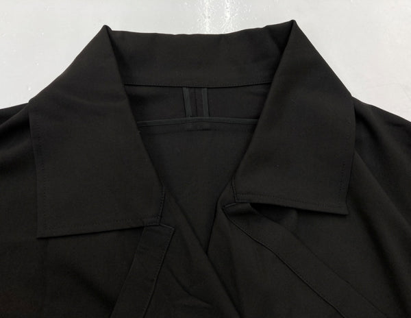 ワイズ Y's S'YTE サイト 2021 Gabardine Stretch Frame Double Collar Drape Coat ギャバジン ドレープコート BLACK 黒 UH-C24-912 コート 無地 ブラック SIZE3 104LT-99