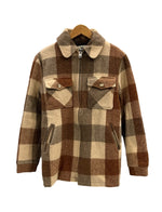 ウールリッチ WOOLRICH 70s 70's USA製 白タグ ウールチェック柄 ジャケット ジップアップ YKKジッパー ヴィンテージ 茶  ジャケット マルチカラー Sサイズ 101MT-5286