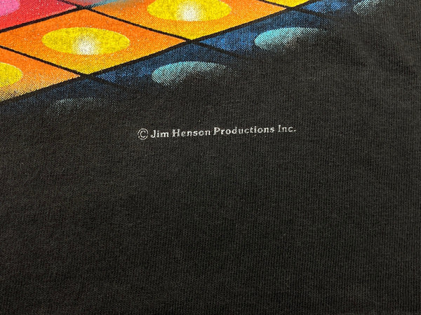 ヴィンテージ vintage 90s 90年代 SESAME STREET FEVER セサミストリート 映画 ムービー パロディ 両面プリント USA製 黒 Tシャツ キャラクター ブラック Mサイズ 104MT-1851