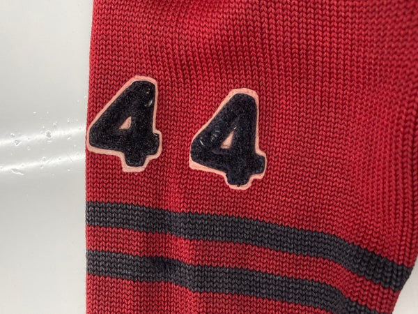 ヴィンテージ vintage 50s 50年代 Octonek レタードカーディガン ニット ワッペン レザー エルボーパッチ 赤 えんじ カーディガン ワンポイント レッド 104MT-1871