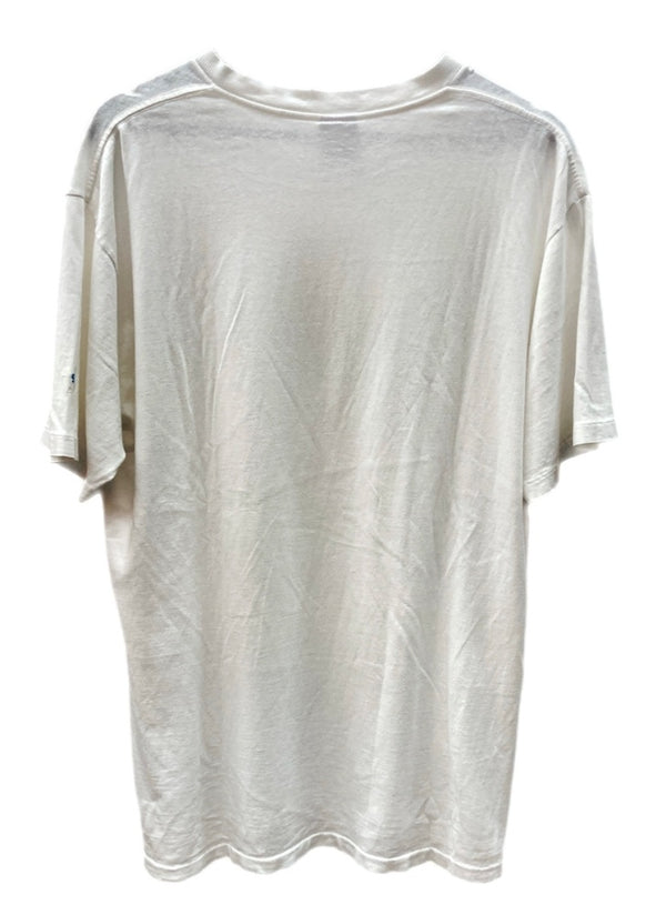 ステューシー STUSSY オールド OLD 紺タグ 90's 00's 半袖 カットソー クルーネック シングルステッチ プリント ロゴ WHITE 白 Tシャツ ワンポイント ホワイト Lサイズ 104MT-1777