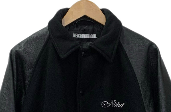 ネイバーフッド NEIGHBORHOOD 21AW CLUB WCL-JKT 袖レザー スタジャン 212SZNH-JKM03 ジャケット ブラック Sサイズ 201MT-3237