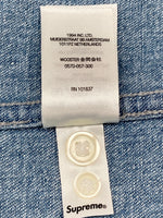 シュプリーム SUPREME Small Box Denim Shirt Washed Indigo スモール ボックス ロゴ デニム シャツ 青 長袖シャツ ロゴ ブルー Sサイズ 104MT-1942