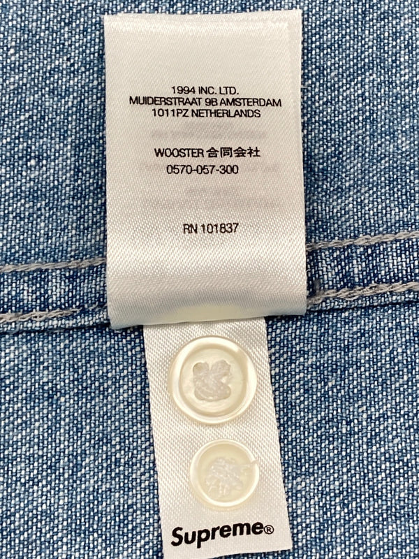 シュプリーム SUPREME Small Box Denim Shirt Washed Indigo スモール ボックス ロゴ デニム シャツ 青 長袖シャツ ロゴ ブルー Sサイズ 104MT-1942