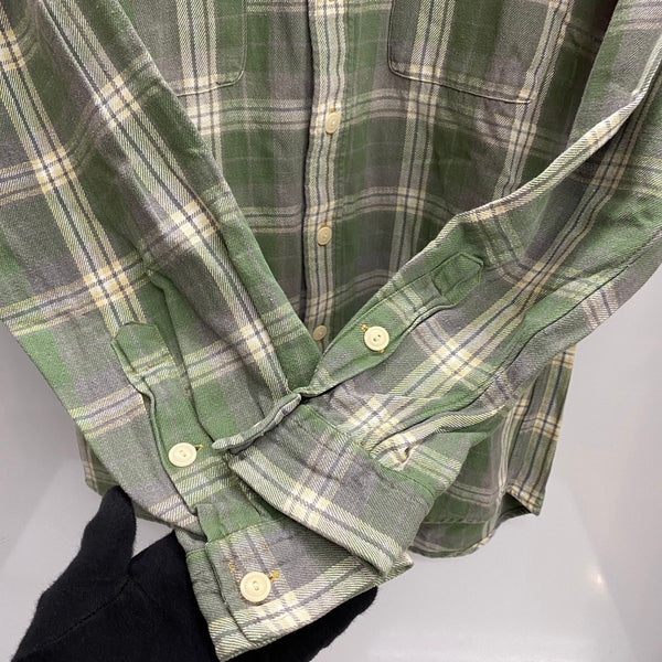 【曜日割引対象外】 ダブルアールエル RRL 90's フランネル ネルシャツ 長袖シャツ グリーン Mサイズ 201MT-4753 VB