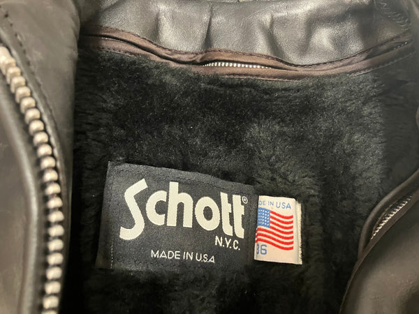 ショット SCHOTT 643 SINGLE RIDERS シングルライダース レザージャケット 襟 ライナー 米国製 made in usa 36 ジャケット ブラック Sサイズ 101MT-3148