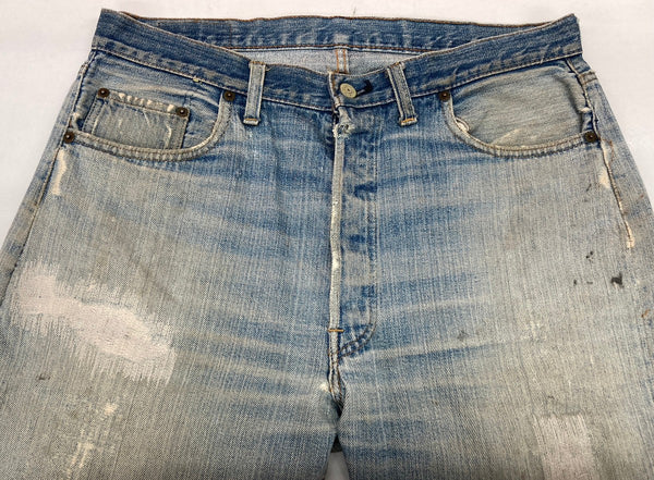 リーバイス Levi's 66前期 70's 70年代 Vintage ヴィンテージ ジーンズ デニムパンツ ボタン裏6 赤耳 青 無地 デニム ブルー サイズ不明 104MB-115