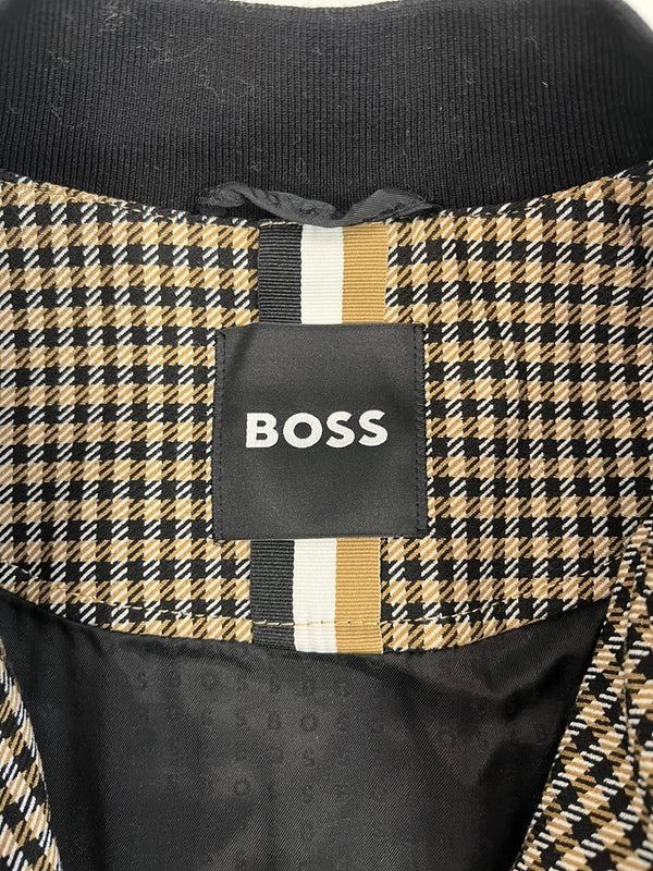 ヒューゴボス HUGO BOSS Mid Season windbreaker ミッドシーズン ウィンドブレーカー 千鳥格子 50497527 UK48 ジャケット ベージュ 101MT-4988