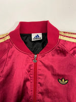 アディダス adidas 90s 00s トレフォイルロゴ 中綿ジャケット ブルゾン ヴィンテージ 赤 AA-8160 L-O ジャケット ワインレッド 101MT-5304