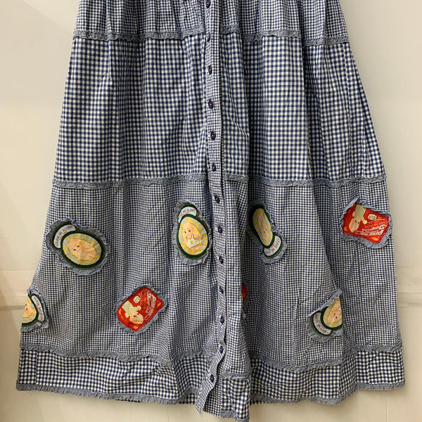 ピンクハウス PINK HOUSE セーラー襟 キューピーワッペン ギンガムチェック柄 ワンピース ブルー 201LT-426