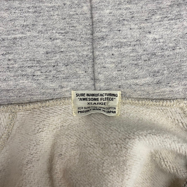 【曜日割引対象外】 シュアマニュファクチュアリング XX DEVELOPMENT SURE MANUFACTURING AWESOME FLEECE ZIP HOODY 霜降りグレー パーカ グレー XLサイズ 201MT-4572 VB