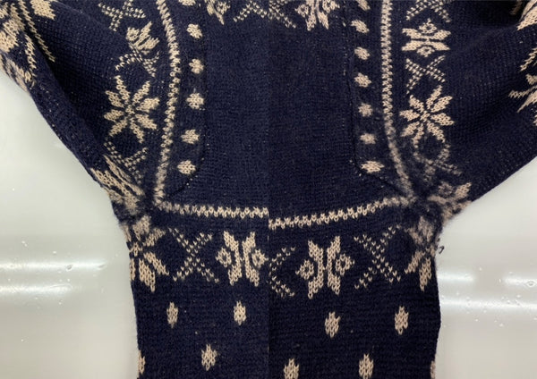 ダブルアールエル RRL 90s NORDIC SWEATER ノルディック セーター ニット トナカイ柄 三ツ星タグ Ralph Lauren 紺 セーター 総柄 ネイビー Lサイズ 104MT-2069