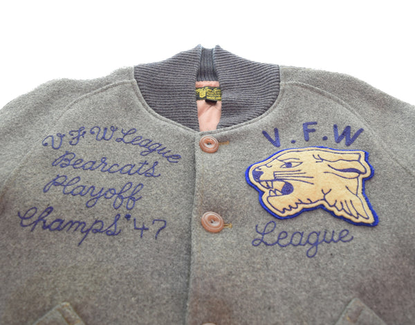 シュガーケーン SUGAR CANE スタイルアイズ Style Eyes ウールスタジャン ブルゾン チェーンステッチ　M16271 40R ジャケット グレー 103MT-3253