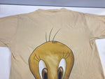 US US古着 90's 90s Changes LOONEY TUNES TWEETY WEAR CKパロディ Tシャツ イエロー Lサイズ 101MT-3352