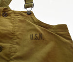 ミリタリー Military 40s US NAVY 米軍実物 N-1 デッキ パンツ USN 海軍 TALON ステンシル ジャングルクロス ウール NXsx65902 つなぎ・オーバーオール カーキ Mサイズ 103MB-454