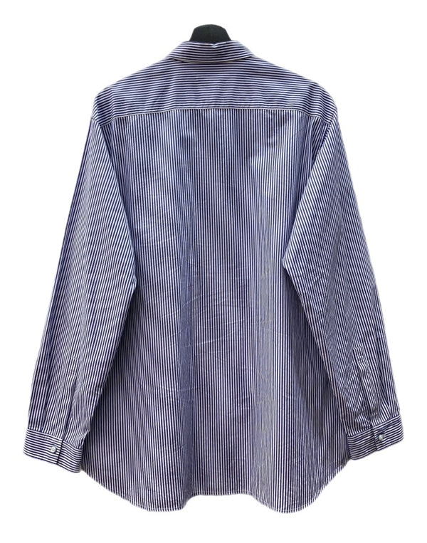 コッキ KHOKI 19AW PATCHWORK SHIRT パッチワーク シャツ 長袖 白 青 19aw-b-03 サイズ 2 長袖シャツ ストライプ ブルー 104MT-2087