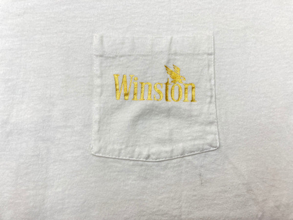 ヴィンテージ vintage 90s 90年代 Winston イーグル ポケットT ポケT バックプリント 企業T - Tシャツ プリント ホワイト 104MT-1542