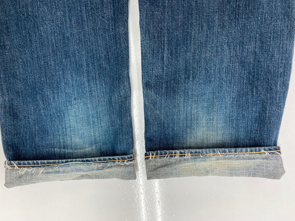 EVISU　エヴィス　かもめペイント　デニムパンツ　ジーンズ　W33 エヴィス EVISU No.3 2001 カモメ ペイント ペンキ ストレート デニム