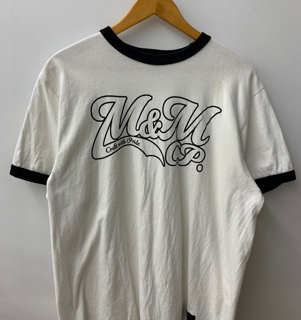 エムアンドエム M&M CUSTOM PERFORMANCE リンガー  Tシャツ ロゴ ホワイト Lサイズ 201MT-2332