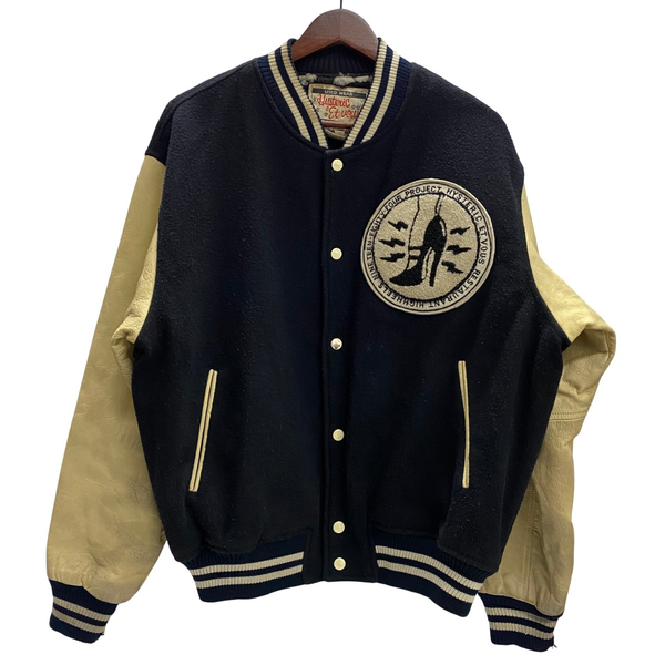 【曜日割引対象外】 ヒステリックグラマー HYSTERIC GLAMOUR 80's HYSTERIC ET-VOUS Wool Leather Varsity Jacket ジャケット ブラック 1サイズ 201MT-4605 VB