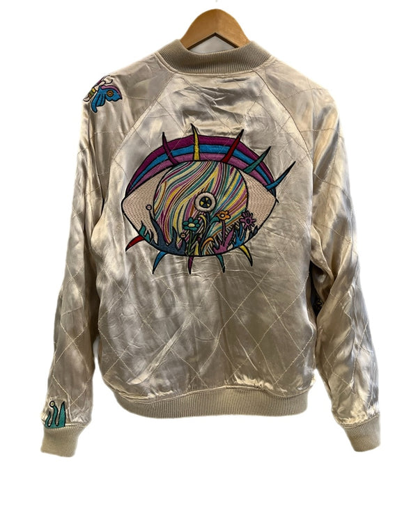 ブルーナボイン BRU NA BOINNE トレジャージャンパー2号 リバーシブルブルゾン スカジャン サテン コットンベロア I DREAMED 刺繍  1158217 サイズ2 ジャケット ゴールド 101MT-5204