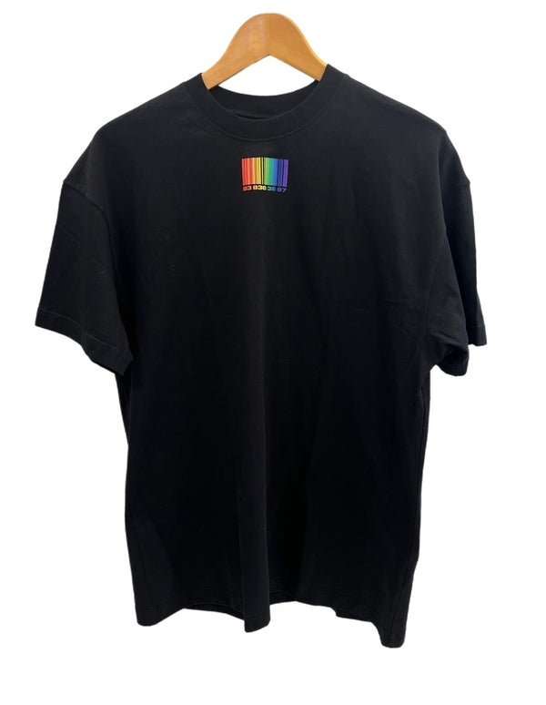 ヴェトモン VETEMENTS VTMNTS RAINBOW BARCODE レインボー バーコード 黒 VL12TR440B XS Tシャツ ブラック SSサイズ 101MT-4260