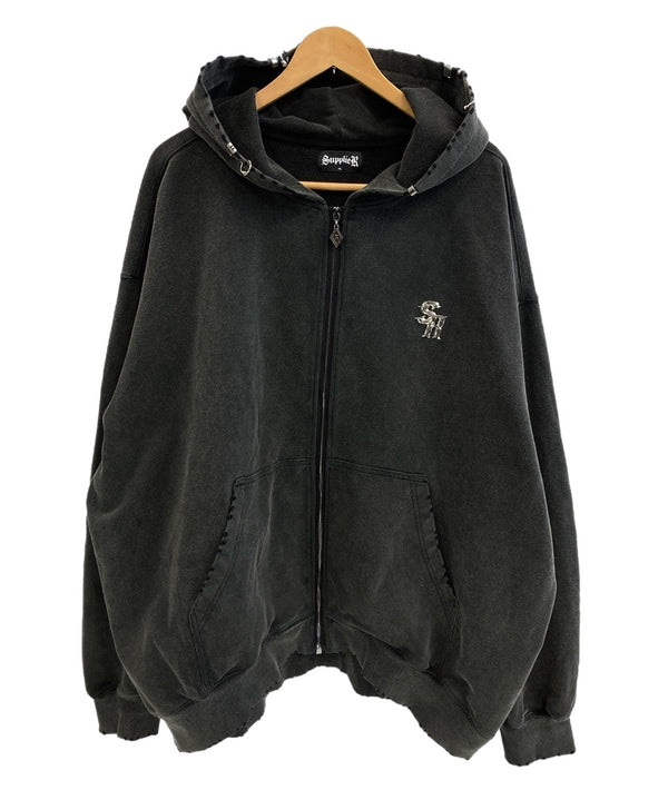 サプライヤー SUPPLIER Switching Pierced Zip Hoodie スイッチング ピアス ジップアップ フーディ パーカー  XL パーカ グレー LLサイズ 101MT-3962
