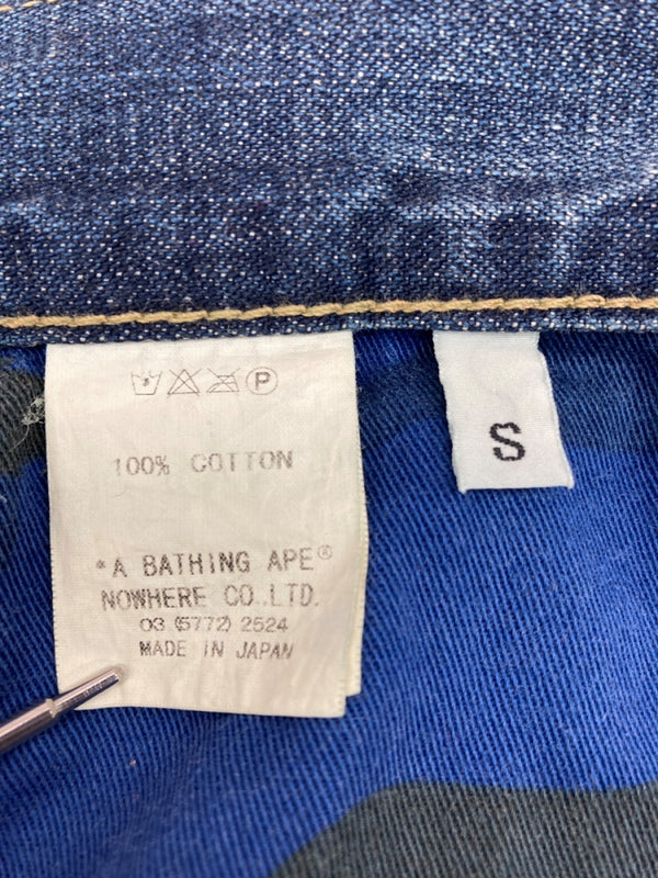 アベイシングエイプ A BATHING APE Milo Face Denim Pants マイロ フェイス デニム パンツ ジーンズ 紺 プリント デニム ネイビー Sサイズ 104MB-370