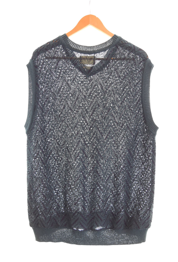 ヨーク　YOKE HERRINGBONE MESH V-NECK VEST ニットベスト 緑 ベスト グリーン 103MT-2159