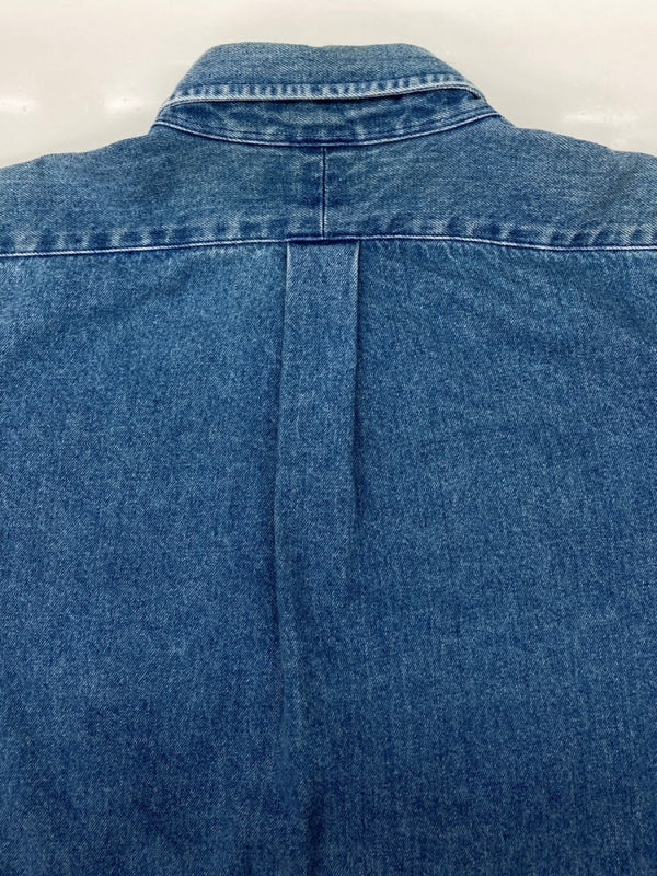 ラルフローレン RalphLauren 90s POLO BEAR DENIM SHIRT ポロ ベア デニム シャツ ボタンダウン 胸ポケット 刺繍 長袖 青 長袖シャツ ロゴ ブルー Lサイズ 104MT-2307