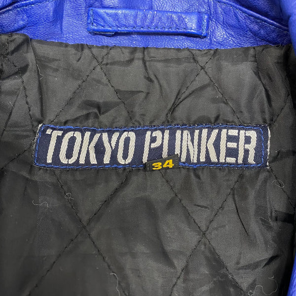 トーキョーパンカー TOKYO PUNKER ダブルライダース ジャケット ブルー 34サイズ 201MT-4237