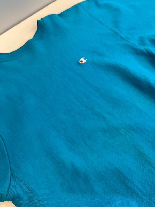 チャンピオン Champion 90s～ ヴィンテージ vintage 刺繍タグ リバースウィーブ REVERSE WEAVE ワンポイントロゴ USA製 アメリカ製 XL スウェット ブルー LLサイズ 101MT-4474