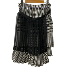 サカイ sacai 17SS チェック ドッキング シアーレイヤード プリーツ スカート 17-03262 スカート ブラック 201LB-108