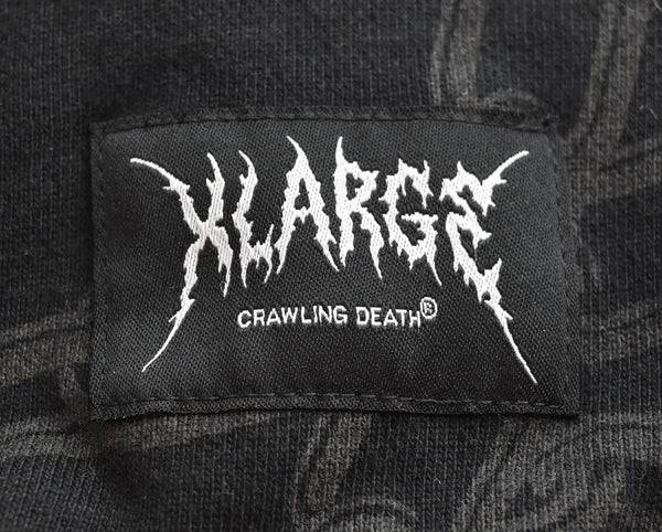 エクストララージ X-LARGE ×Crawling Death CHAIN HOODED SWEAT SHIRT チェーン フーディー 101241012020 パーカ ブラック LLサイズ 103MT-3417