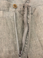 ヨウジヤマモト Yohji Yamamoto POUR HOMME 2TUCK LINEN PANTS リネン パンツ ジップフライ ズボン 薄茶 無地 HJ-P29-324 スラックス ベージュ サイズ 2 104MB-387