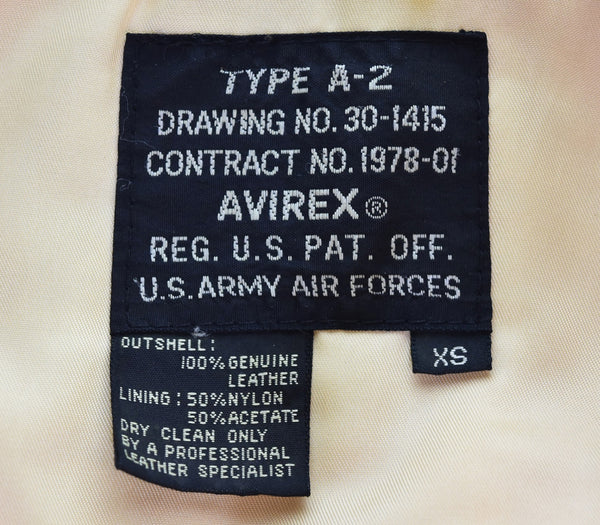 アヴィレックス AVIREX 90s 50周年 A-2 フライトジャケット レザーブルゾン 90's ノルマンディー ジャケット ブラウン SSサイズ 103MT-3107
