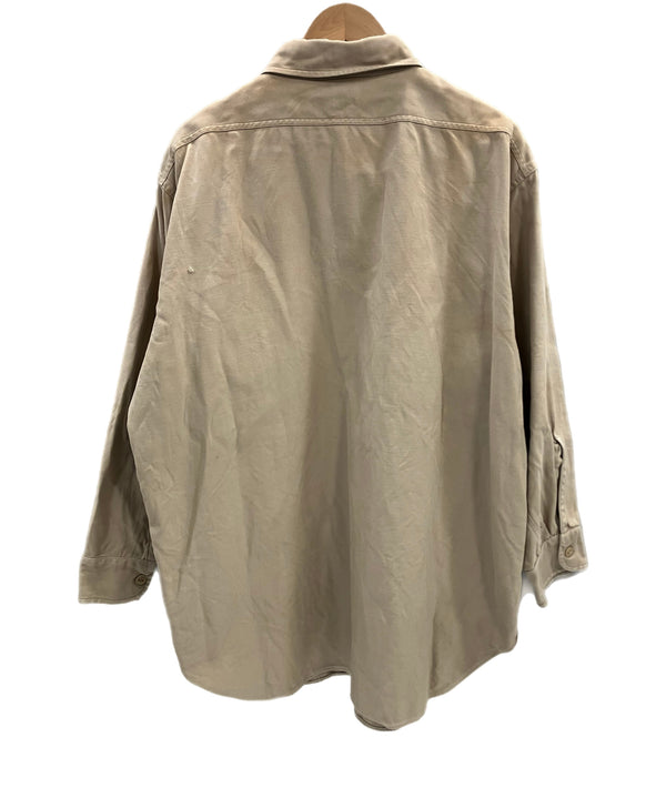ヴィンテージ vintage 50's 50年代 SEARS ROEBUCKS HERCULES MOUNTAIN CLOTH シアーズ ヘラクレス ワークシャツ 猫目ボタン チノ アーミークロス - 長袖シャツ ベージュ 101MT-5024