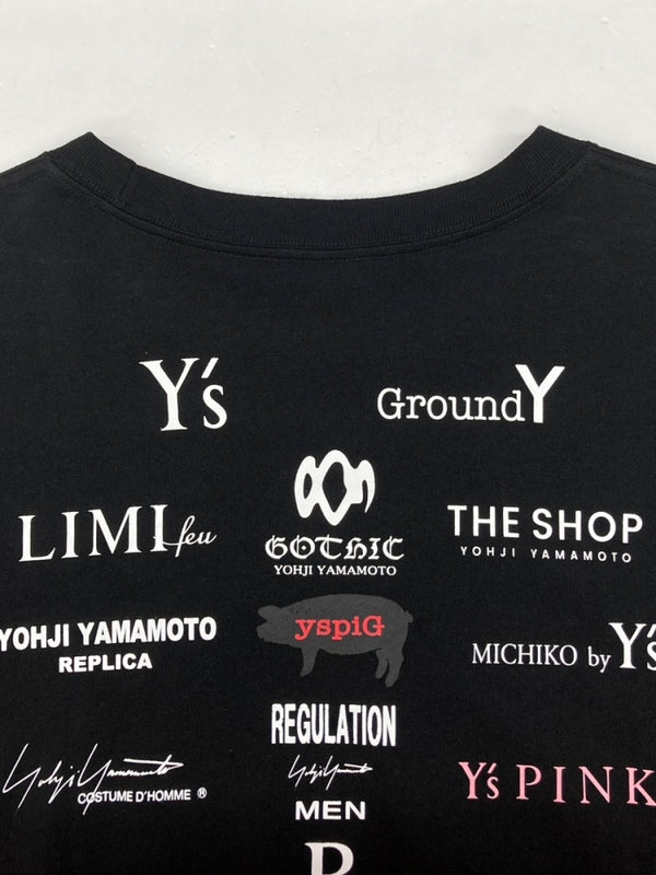 ヨウジヤマモト Yohji Yamamoto × NEW ERA ニュー エラ L/S COTTON T-SHIRT コットン Tシャツ ロンT 100周年記念 ロゴ 長袖 黒 HN-T78-878 サイズ 5 ロンT プリント ブラック 104MT-1599