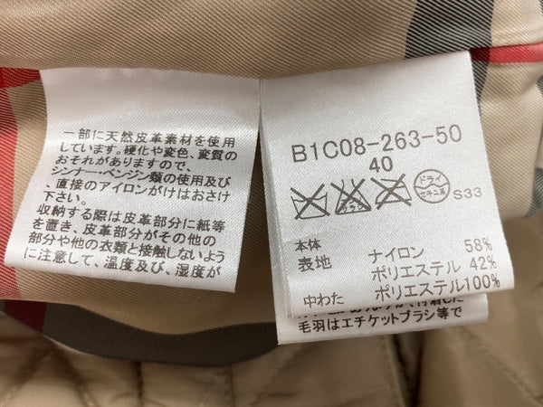 バーバリー Burberry ロンドン LONDON 三陽商会 ダッフルコート トグル ナイロン フーディ キルティング 裏地ノバチェック BEIGE  B1C08-263-50 コート ベージュ SIZE40 104LT-219